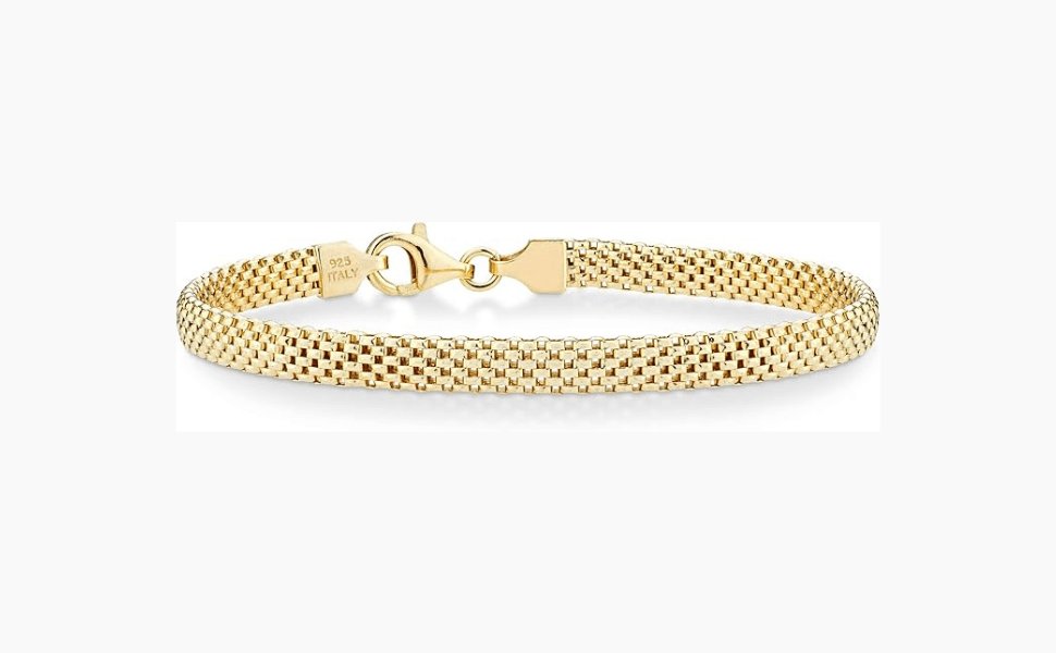 Miabella Italian Mesh Link Chain Bracelet