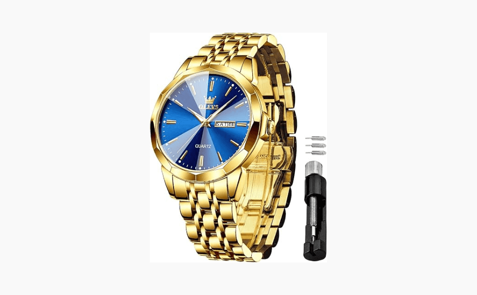 OLEVS Mens Diamond Business Watch large